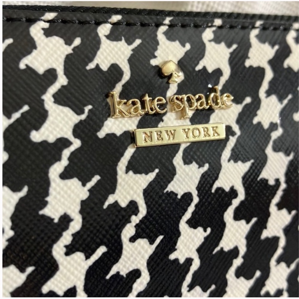 Kate Spade (NWT) Black and White Cameron Street Houndstooth Wallet - Picture 2 of 5